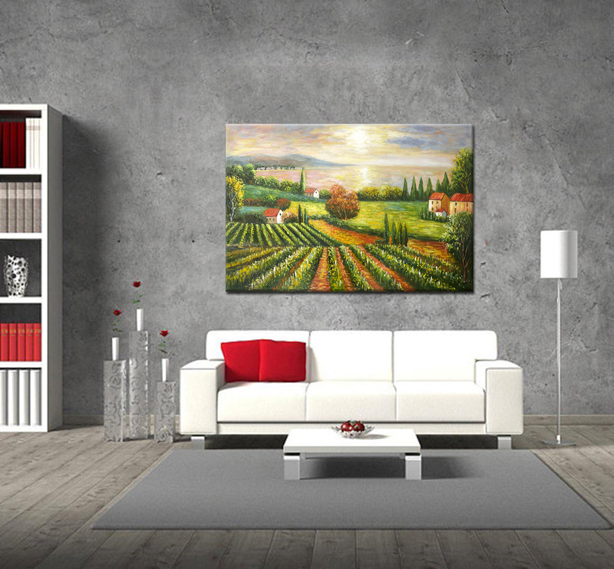 Hand-painting Vineyard Grapes Oil Painting Large Living Room - Click Image to Close